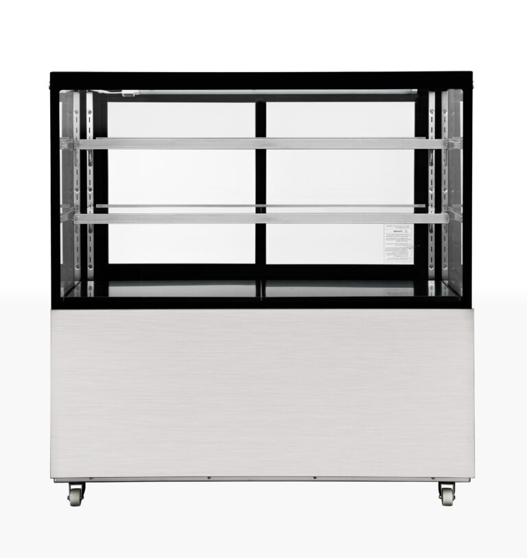 Floor standing Cake counter 900 mm 2 shelves Mirror front LED