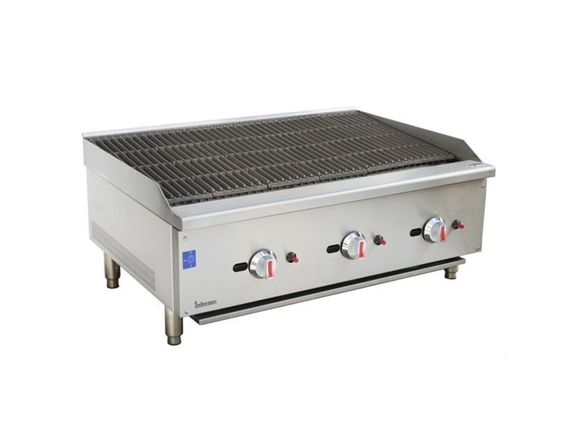 3 Burner Gas Radiant Char broiler/Chargrill – 90cm/36″