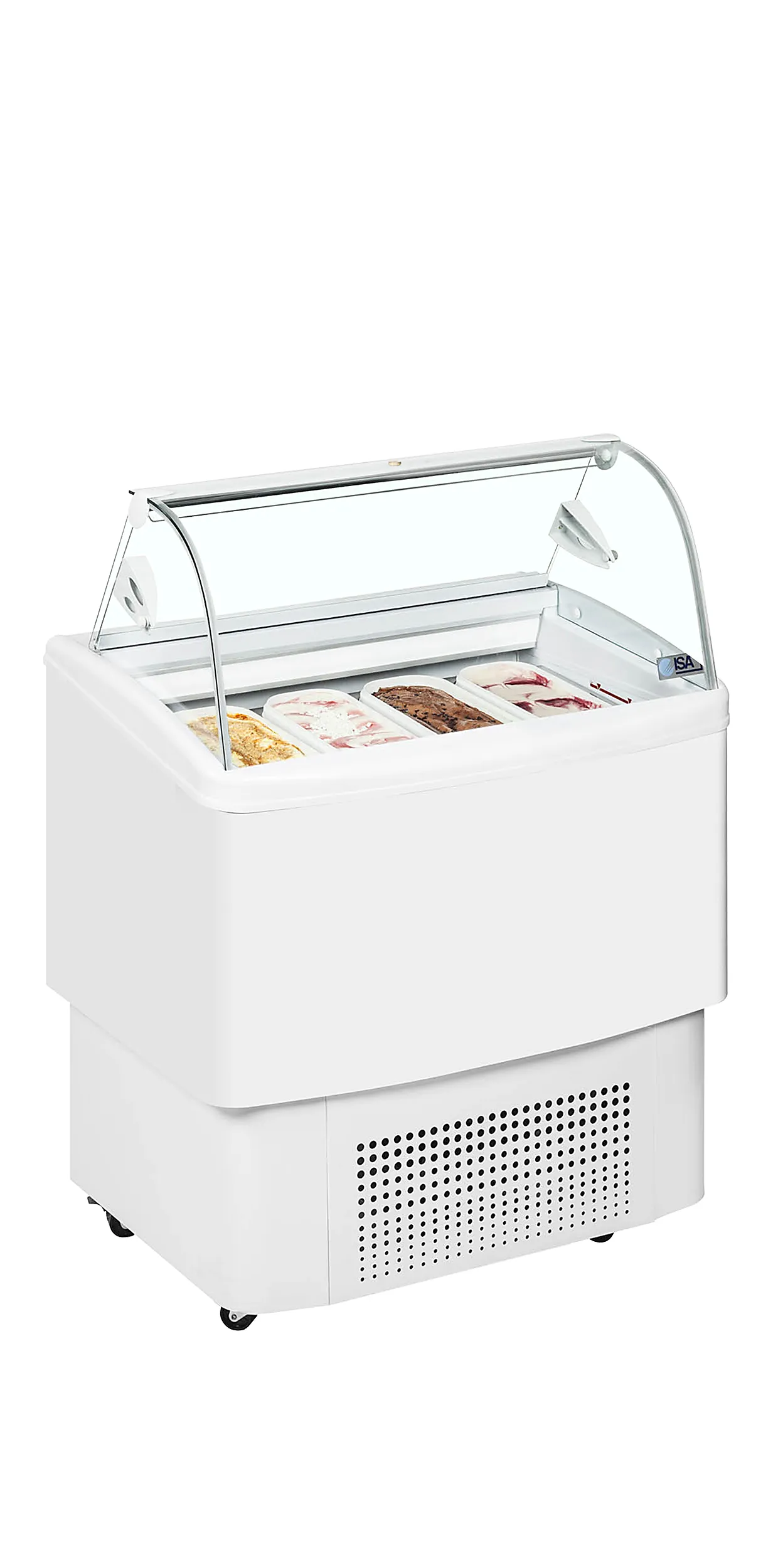 ICE FIJI4 4 x Napoli Pan White Curved Glass Ice Cream Display Freezer