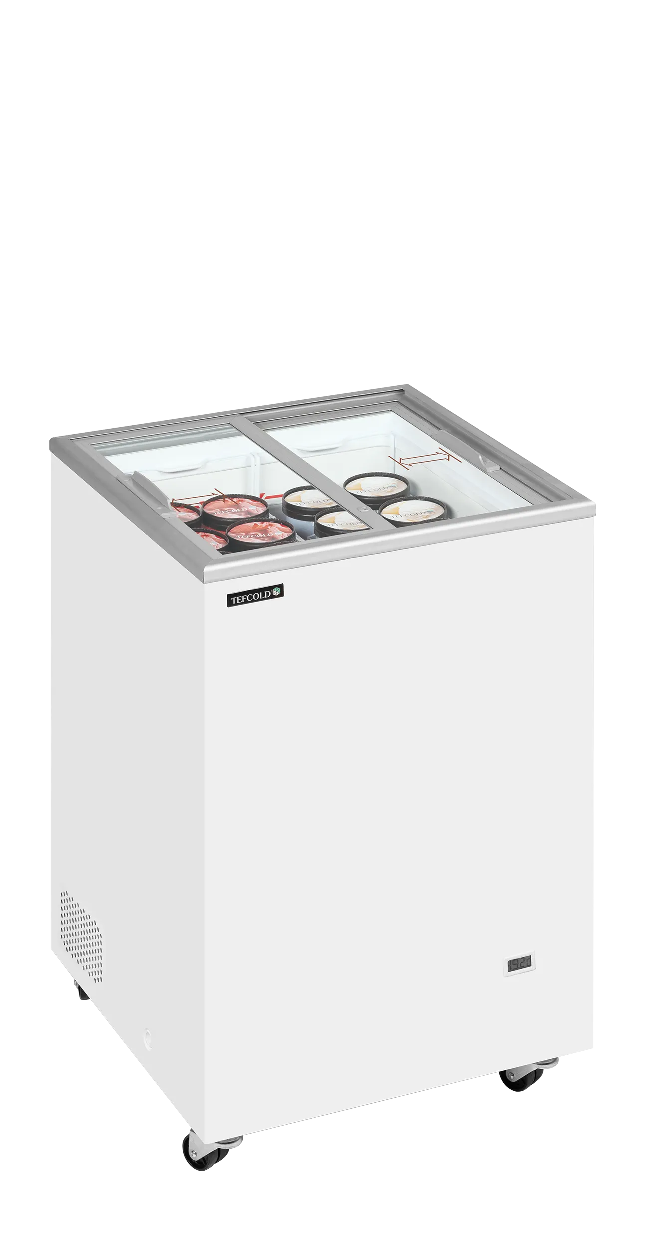 Tefcold IC101SC Chest Freezer Flat Sliding Glass Lid - 2 Baskets - W570mm