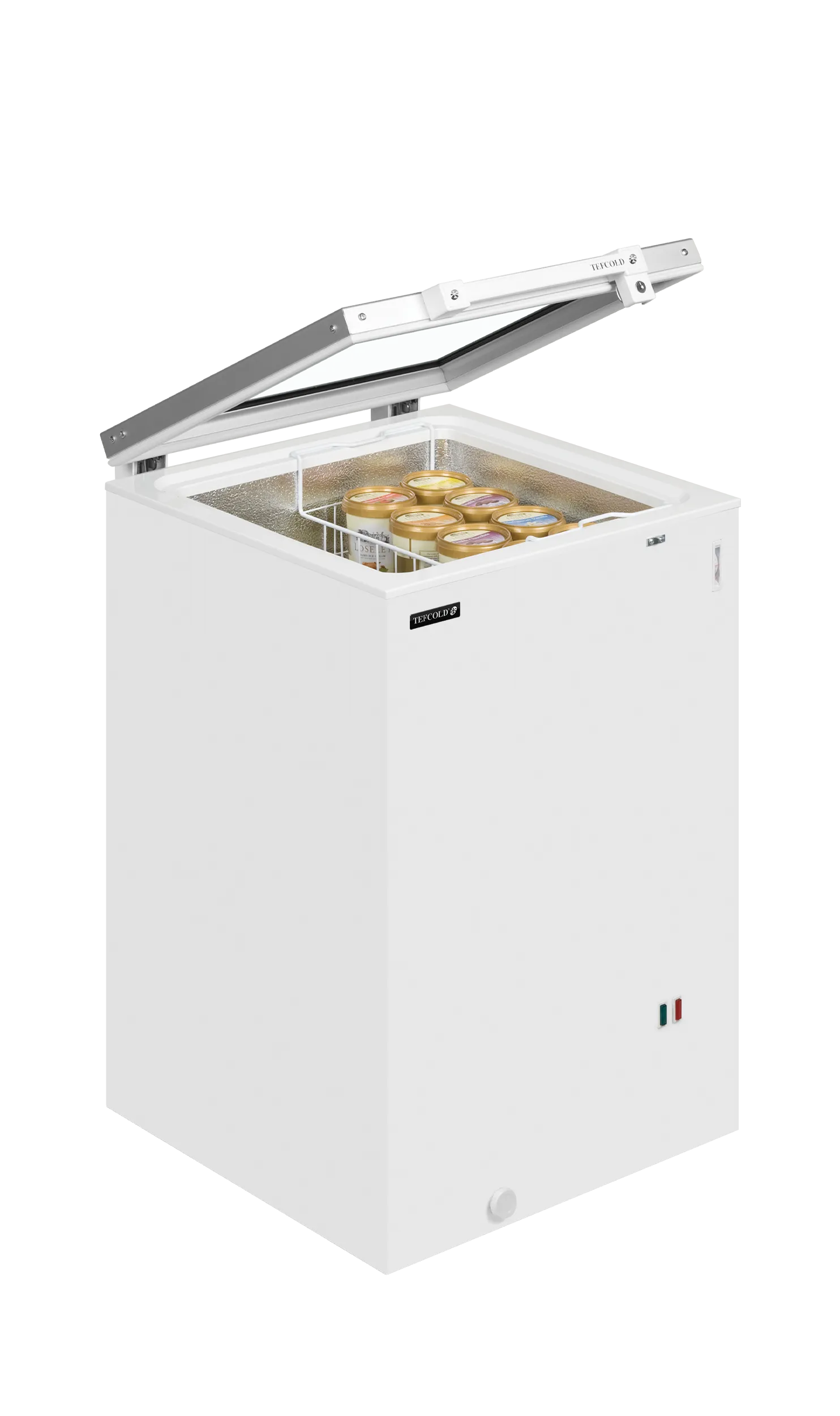Tefcold Hinged Glass Lid Chest Freezer 115L ST160 550mm