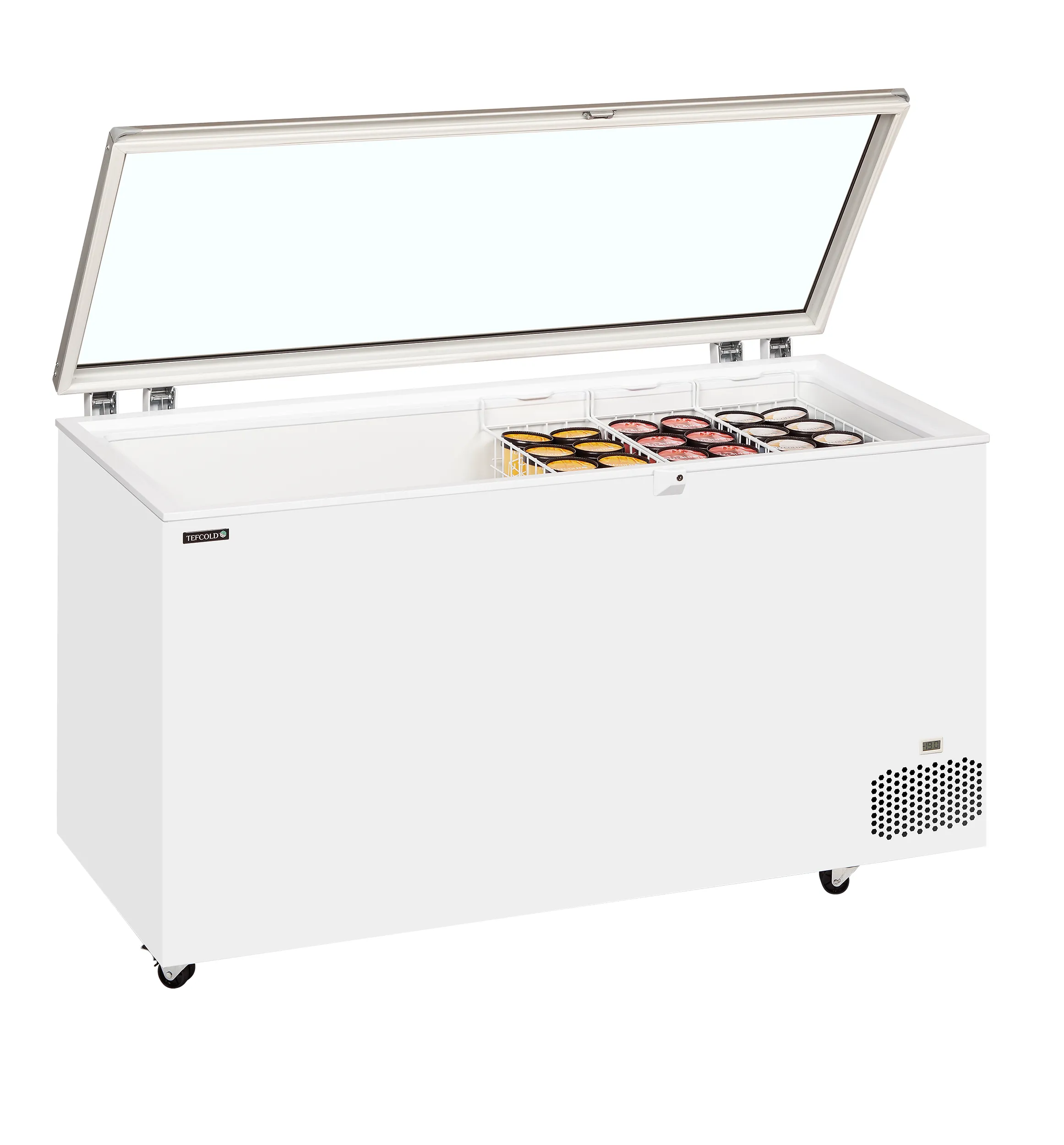 Tefcold Hinged Glass Lid Chest Freezer 491L ST401 1550mm